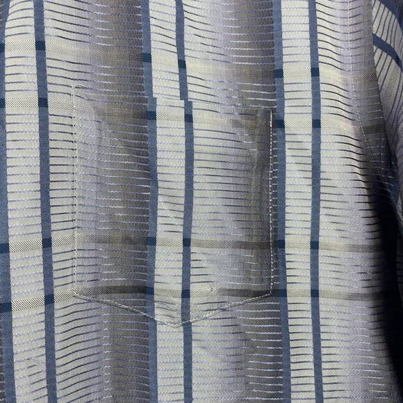 Tommy Bahama White Gray Long Sleeve Button Up Silk Striped Shirt Mens Large - Picture 2 of 5